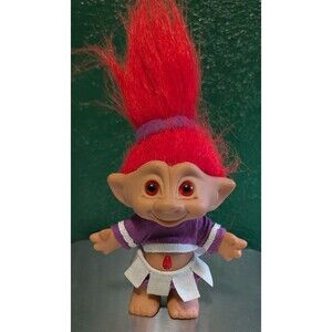 GTI Treasure Troll Cheerleader Red Hair Eyes Gem PR Outfit Vintage 1998